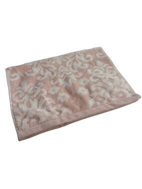 Nicole Miller Home Decorative Hand Towel Pink White Damask Pattern 11.5x17.5